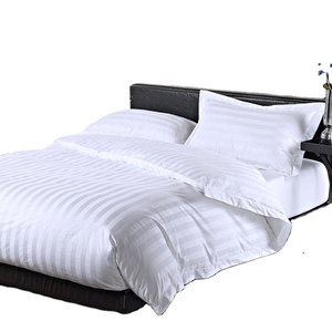 Khách sạn Nữ Hoàng Kích thước 3cm sọc 250tc khách sạn Khăn trải giường thiết lập 100% tấm bông và gối trường hợp thiết lập - Product Image 4