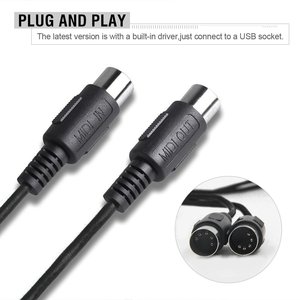 Cable Midi a USB Um 19 Negro, Adaptador de Conexión para Instrumentos Musicales - Product Image 4