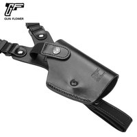 Gun & Flower Étui d'épaule tactique universel en cuir italien Double pochette magnétique en cuir pleine fleur confort Logo personnalisable