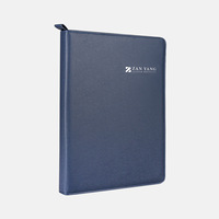 Porte-documents en cuir personnalisé, moderne et minimaliste, avec fermeture éclair, à quatre trous