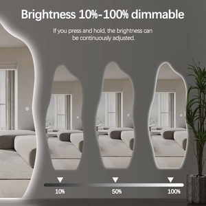 Miroir moderne et élégant à écran tactile intelligent à LED Miroir d'habillage irrégulier sans cadre à grand mur - Product Image 5