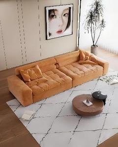 Sofá Minimalista de Tres Plazas con Respaldo Acolchado y Brazos Acolchados, Patas de Madera, Muebles Tapizados para Sala de Estar - Product Image 6