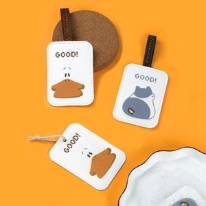 Paño de cocina rectangular de pulpa de lufa natural, tipo borrador mágico, antiadherente, para ollas y sartenes, con diseño de gato y pato. - Product Image 2
