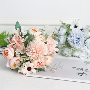 Sfera di Fiori Artificiali, Decorazione da Giardino con Rose Bianche <span class=keywords><strong>e</strong></span> Verdi, Centrotavola Finto per Matrimoni, Feste <span class=keywords><strong>e</strong></span> Casa - Product Image 2