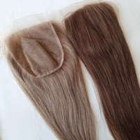 Système d'intégration capillaire en maille de cheveux Remy bruts européens, prêt à expédier, avec closure en dentelle colorée taille 6x6 pouces, closure en dentelle HD transparente