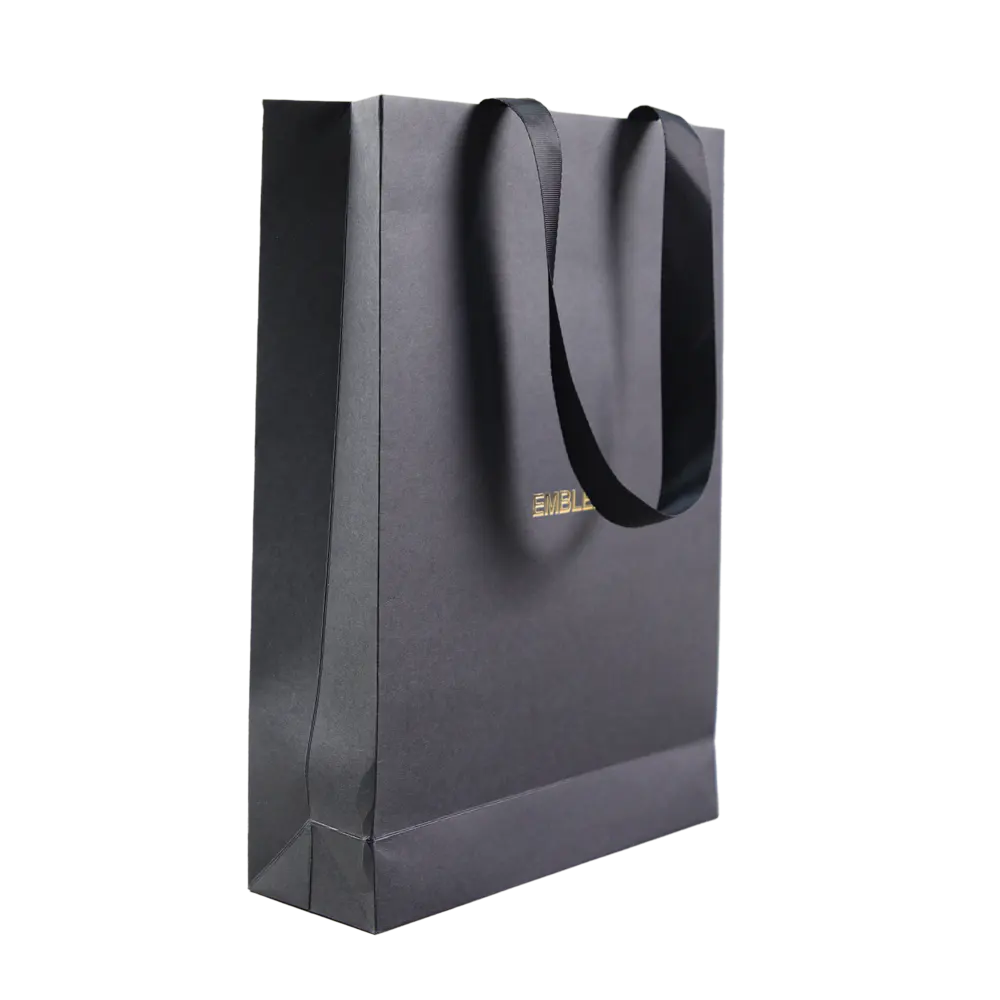 Factory Price Luxury Bag Custom Printing Coated Paper Nylon Handle Kraft Handle Shopping Packaging Paper Bag For Luxury Cloth