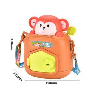 Tirelire Singe de Dessin Animé avec Serrure à Clé, Sangle Réglable et Autocollants – Cadeau Éducatif pour Enfants pour Économiser Monnaie et Billets - Product Image 5