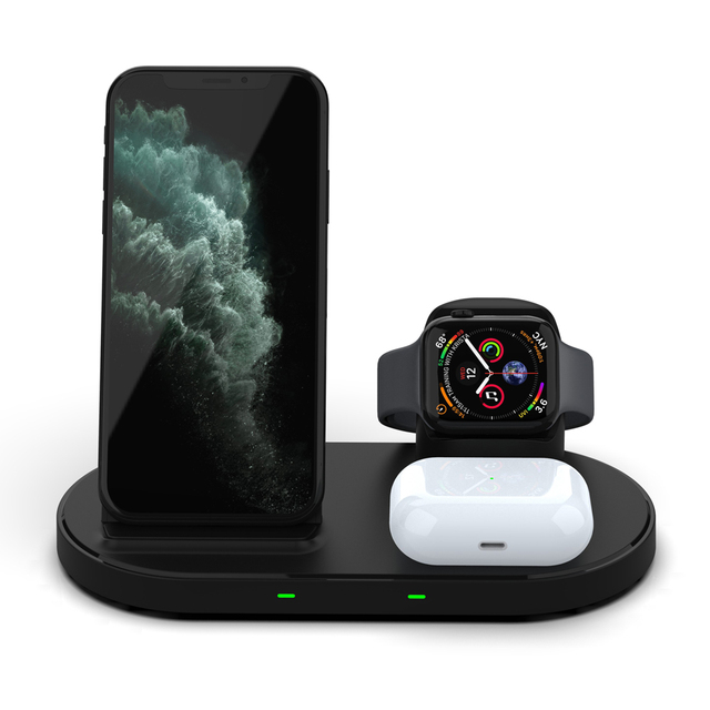 W55 Three-in-one Wireless Charger Station Dock for Mobile Phones Watch