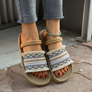 Nouvelle Arrivée 2025 – Chaussons Plats Tissés pour Femme, Idéals pour l'Été et la Maison - Product Image 5