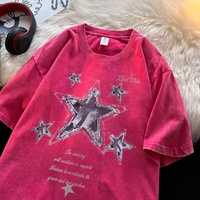 Camiseta de Manga Corta para Hombre, Estampado Gráfico, Corte Holgado, Cómoda para Actividades al Aire Libre, con Estampado de Letras, Cuello Redondo, Algodón Suave, Nueva Colección 2026