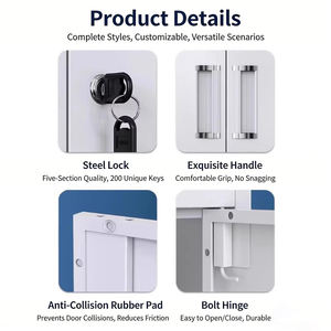 Armoire de classement en acier moderne avec porte en verre, étagères réglables, serrure à clé pour le rangement et l'organisation des documents à <span class=keywords><strong>domicile</strong></span>, au bureau ou en extérieur - Product Image 5
