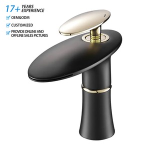 <span class=keywords><strong>Robinet</strong></span> Mitigeur de Lavabo Monocommande Moderne en Laiton Chromé à Poser, Bec Cascade, Cartouche Céramique, Installation 1 Trou - Product Image 1