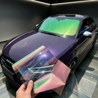 Film décoratif rouge, teinte caméléon, film de confidentialité pour fenêtres de voiture, film de sécurité en céramique, film solaire pour fenêtres de voiture, VLT 75, protection UV