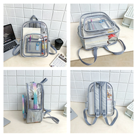 Sac à dos transparent en PVC imperméable, grande capacité, simple, unisexe, pour étudiants, avec logo personnalisé, vente en gros