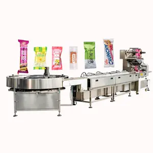 Mint Individual Candy Cookie Fudge Grain Bar Nougat Pillow Type Package Machine for Chocolate Bar