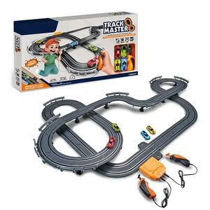 Circuits de course de voitures slot avec 4 voitures slot haute vitesse, circuit de course à piles ou électriques, jeu de course double pour garçons et enfants - Product Image 6