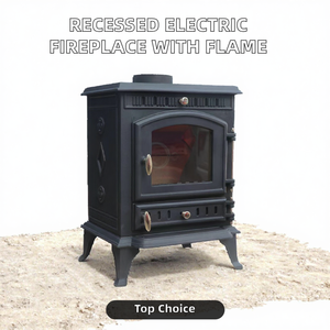 <span class=keywords><strong>Chimenea</strong></span> Eléctrica Empotrada con Vidrio Templado, Llama de <span class=keywords><strong>Leña</strong></span> Real, Brillo Ajustable, Hierro Fundido, Calentador de 1500W, Uso Interior, 39"-79" - Product Image 2
