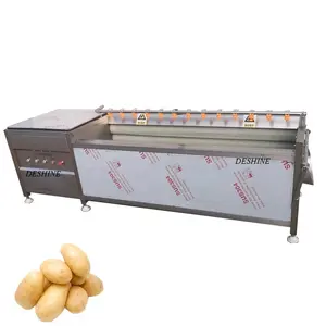 Automatic brusher roller potato cassava washing and peeling machine