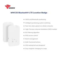 Minew 4G Lte Gps IoT Dispositivo de seguimiento de ubicación Gnss Bluetooth Tarjeta de identificación Insignias Personal Empleado Trabajo Etiquetas de nombre inteligente Insignia