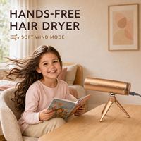 Sèche-cheveux mains libres INOVAXION pour enfants, 300 millions d'ions, professionnel, compact et portable pour les voyages