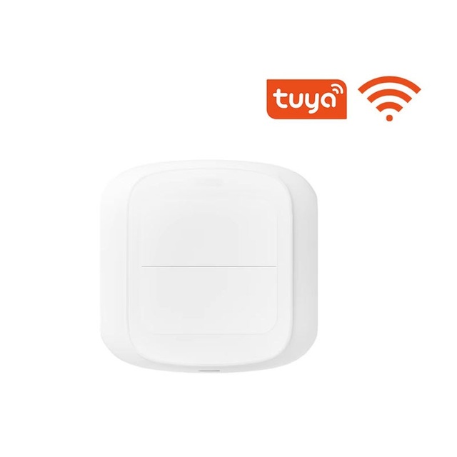 Wireless Zigbee Dual Button WiFi Remote Control 2 Gang Touch Scene Switch Wall Stick Work with Alexa