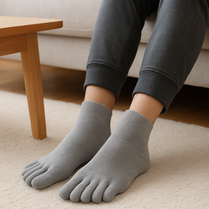 ถุงเท้าถักนิตติ้งที่มีคุณภาพสูงสำหรับผู้หญิงถุงเท้าแบบสวมหัวมีแขนยาวห้านิ้วสำหรับฤดูหนาวโลโก้สูง - Product Image 3