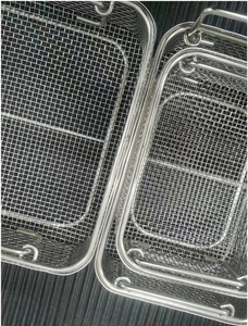 Cesti 304/316 sterilizzazione per strumenti chirurgici in acciaio inox di grado medicale con coperchio e maniglia per la conservazione e la pulizia - Product Image 2