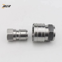 Raccord rapide hydraulique KA à haut débit et faible chute de pression, droit, sans valve, pour équipements de lavage et de transformation alimentaire