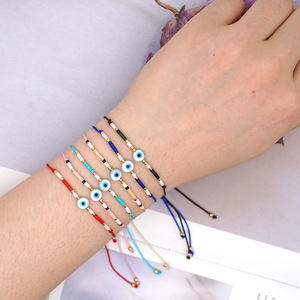 Imported rice beads hand knit Simple Turkish evil Bracelet - Product Image 5