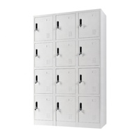 Casier métallique à 12 portes, casier de rangement en acier multi-compartiments pour usine, salle de sport, école, dortoir