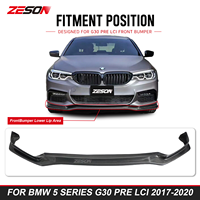 ZESON Lame de pare-chocs avant en fibre de carbone véritable style CC pour BMW Série 5 G30 530i 540i M550i Pré-LCI 2017-2020