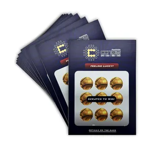 بطاقات رخيصة للخدش مكافأة الفوز شعار مخصص خدش تذاكر اليانصيب