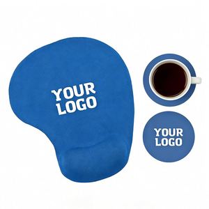 Lightweight Promo Gift Custom Logo Mouse Pad with Gel Wrist Rest Non-Slip Design for PC Users Office Business Workers Mousepad - Product Image 1