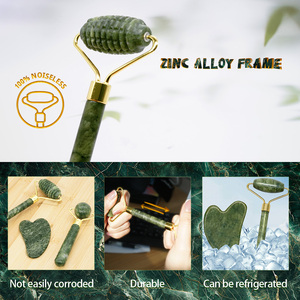 Ensemble de pierres de massage certifiées de marque Xiuyan Green, mini rouleau de <span class=keywords><strong>jade</strong></span> Gua Sha pour le visage, avec logo, vente en gros - Product Image 5