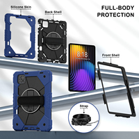Étui antichoc robuste pour Xiaomi Pad 7 Pad 7 Pro 2024 avec support rotatif à 360°, dragonne, bandoulière, porte-stylet, bicolore OEM ODM