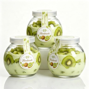 Nouveaux pots en verre en forme de boule pour yaourt glacé, 120 ml et 180 ml, avec couvercles en plastique hermétiques - Product Image 4