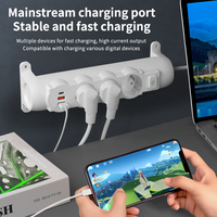 Multiprise murale rotative B2703 avec ports USB-C à charge rapide et protection enfant, idéale pour la maison et le bureau