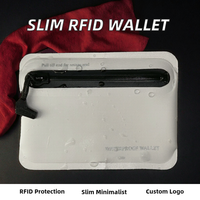 Dompet Unisex Anti-RFID Grosir Wriza, Logo Custom, Minimalis, Bahan Microfiber, Penutup Ritsleting, Tempat Kartu untuk Pria dan Wanita