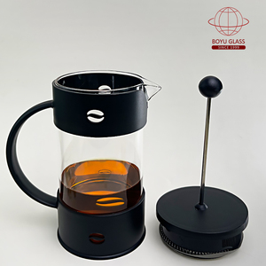 Cafetière française écologique brise-thé en verre avec tasse à main filtre à pression pour café et thé - Product Image 5