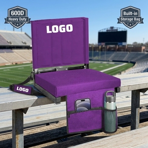 Folding Stadium Chair with Hanging <strong>Storage</strong> Bag 600D Oxford Padded Stadium <strong>Seat</strong> for Bleachers Sports Events Custom - Product Image 1