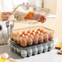 Nouveau 24 Grille PET Cuisine Écologique Empilable Oeufs Boîte de Rangement Réfrigérateur Organisateur