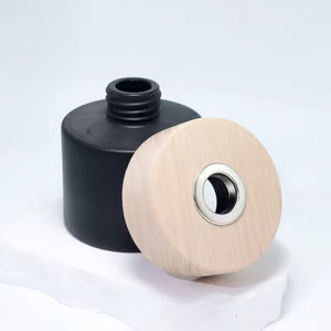 100ml 150ml Luxury clear Frost Round Glass Aroma Reed <b>Diffuser</b> Bottles for air Freheners <b>with</b> <b>Sticks</b> Custom Bamboo Wooden Lid - Product Image 4