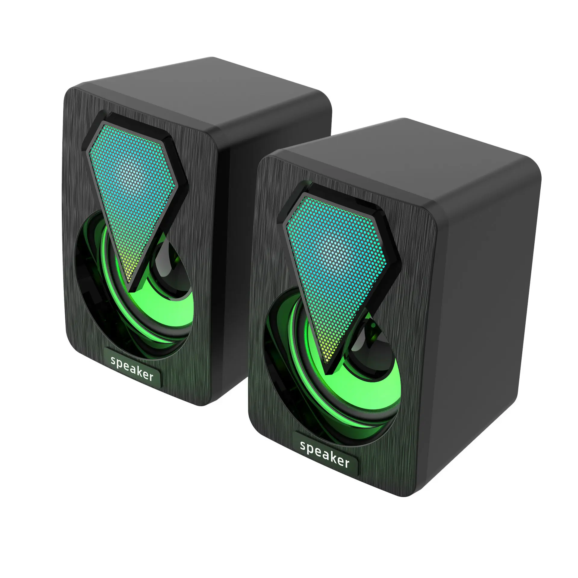 Portable RGB Light Stereo Loud Bass 3W*2 Computer Wired Creative 2.0 USB RGB Computer Speakers For PC Laptop