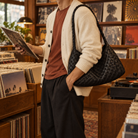 Sac à bandoulière en tricot tendance et chic pour femme, avec fermeture éclair et fermoir, doublure en polyester, élégant sac à main pour le shopping, les trajets quotidiens et les soirées