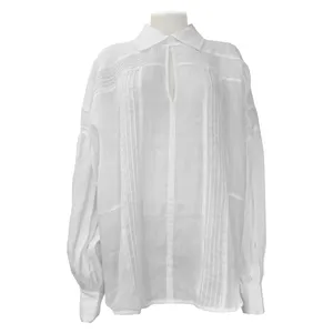 Chic white linen shirt women In A Variety Of Stylish Designs 