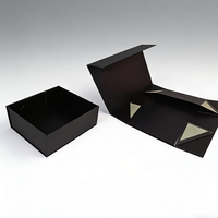 Boîte d'expédition en carton rigide magnétique de luxe personnalisée, recyclable, avec finition bronzée et ruban