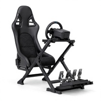 Siège EDDYSTAR en PU noir universel pour simulateur de course en fibre de carbone, siège de jeu et de bureau, imperméable, utilisation hors route uniquement