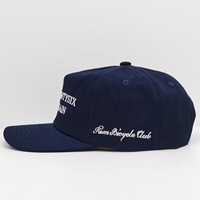 Topi Dad Hat 5 Panel Custom Tanpa Struktur, Tambah Logo Bordir, Bahan Katun, Snapback, Pinggiran Sedikit Melengkung, Warna Navy