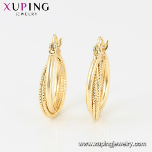 99338 <span class=keywords><strong>Xuping</strong></span> 2019 Joyería de Moda al por Mayor, Pendientes de Cobre Ecológico con Baño de Oro de 14K para Mujer - Product Image 2