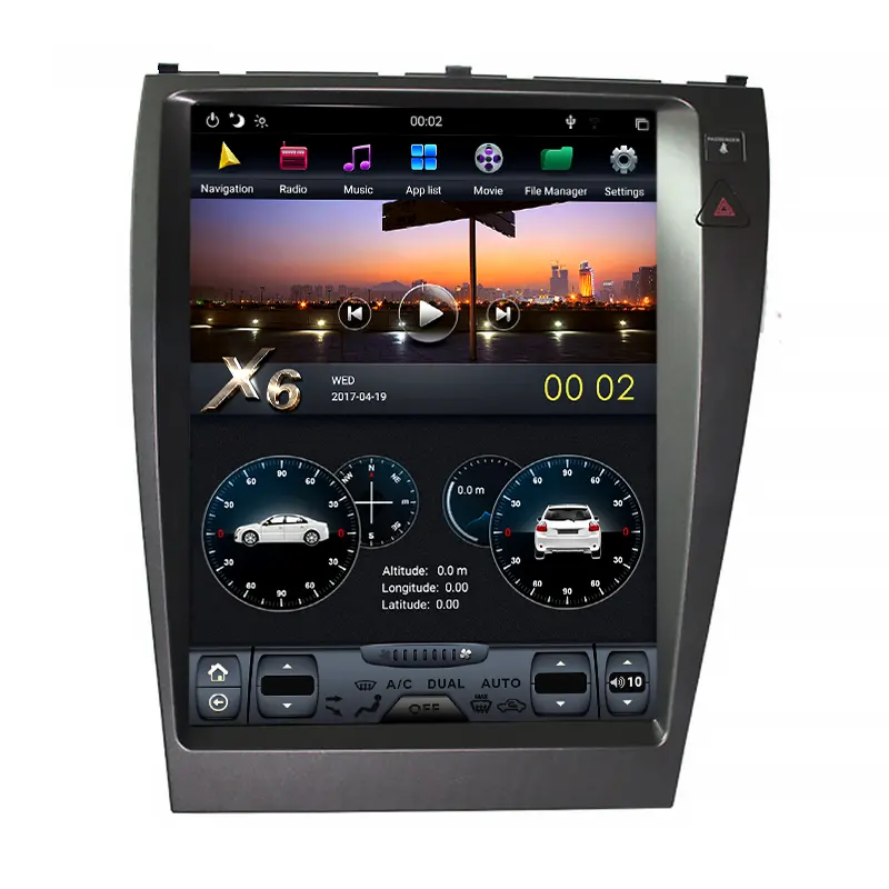 NAVIHUA-Radio con GPS para coche, reproductor de DVD con pantalla Vertical estilo Tesla para Lexus ES240 ES350, Android 12,1, 9,0, 2006, PX6, 2012